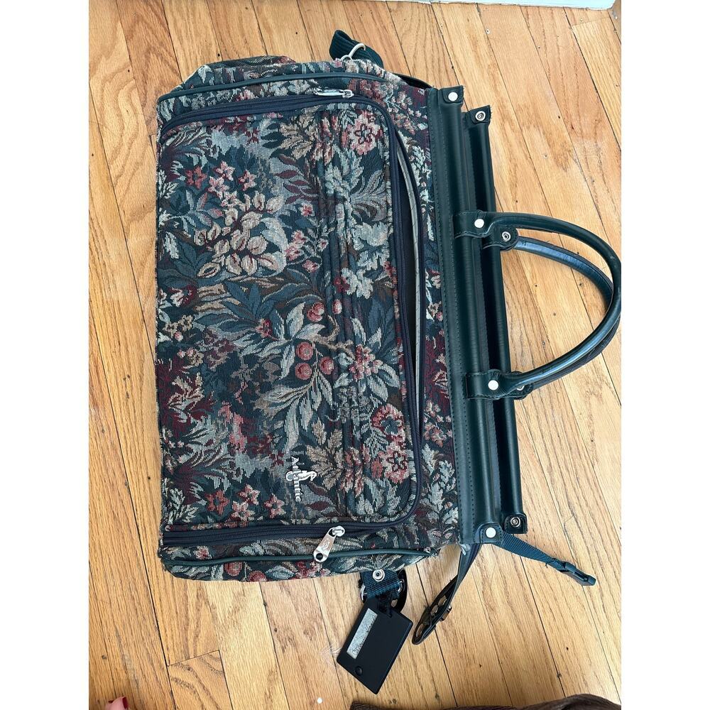 Atlantic Vintage Floral Tapestry Rolling Garment Bag Carry Suiter Travel Luggage - Picture 16 of 16